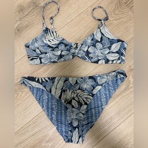 O'Neill Blue and White Floral Bikini Set